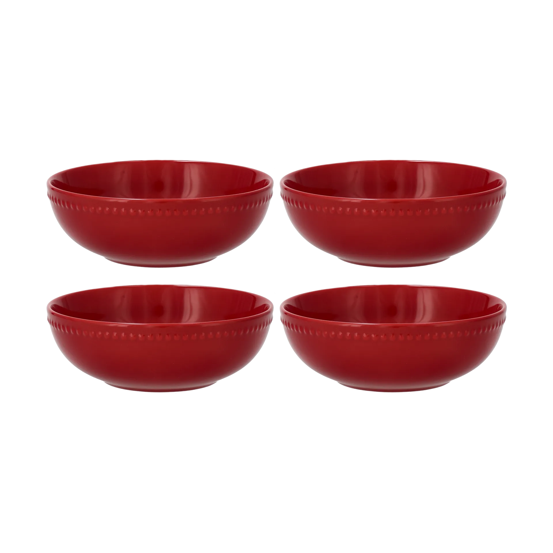 Dots breakfast bowl 60 cl 4-pack, Red Scandi Living
