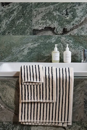 Drift towel set 4 pieces - White-black - Scandi Living