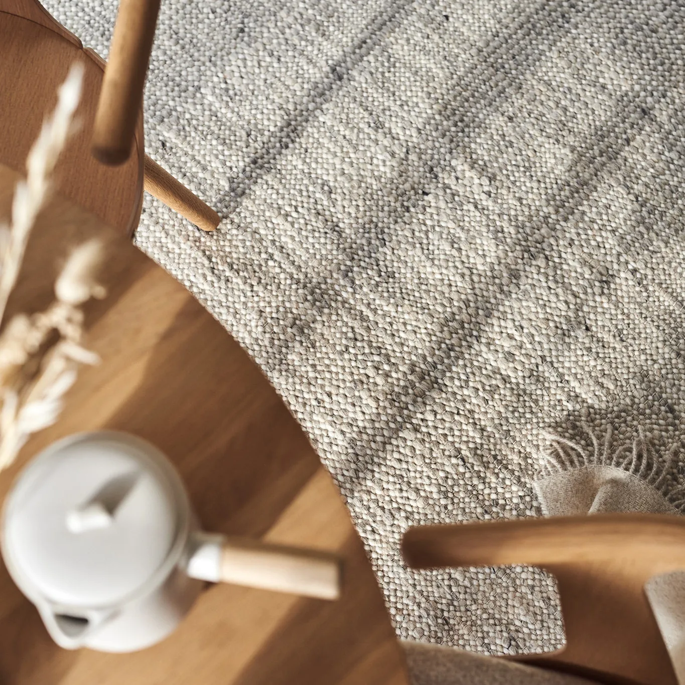 Fawn wool carpet white, 200x300 cm Scandi Living