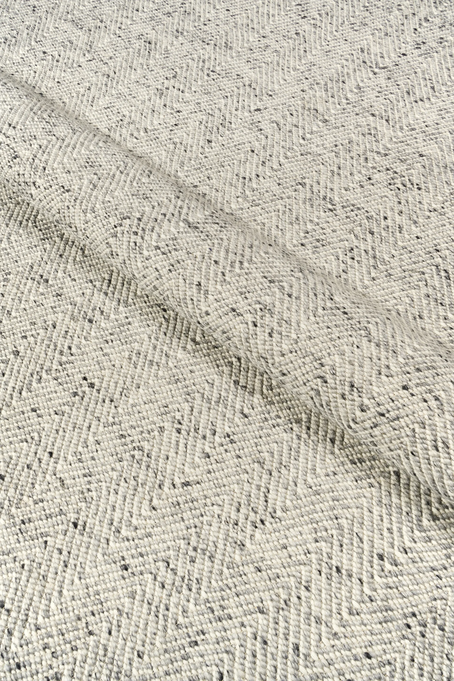 Furrow wool rug natural white/grey, 200x300 cm Scandi Living