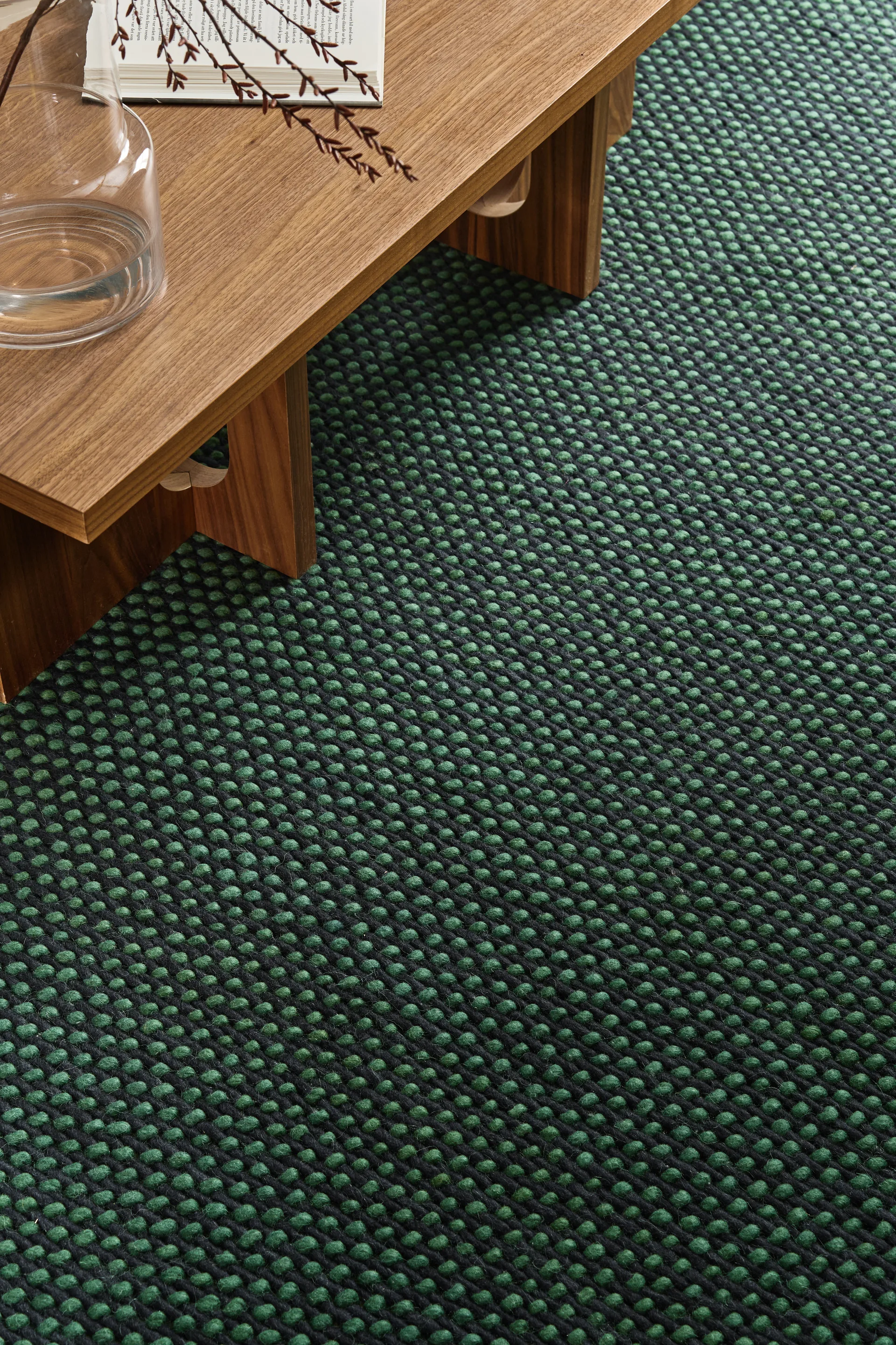 Hill wool rug, Blue-green, 170x240 cm Scandi Living
