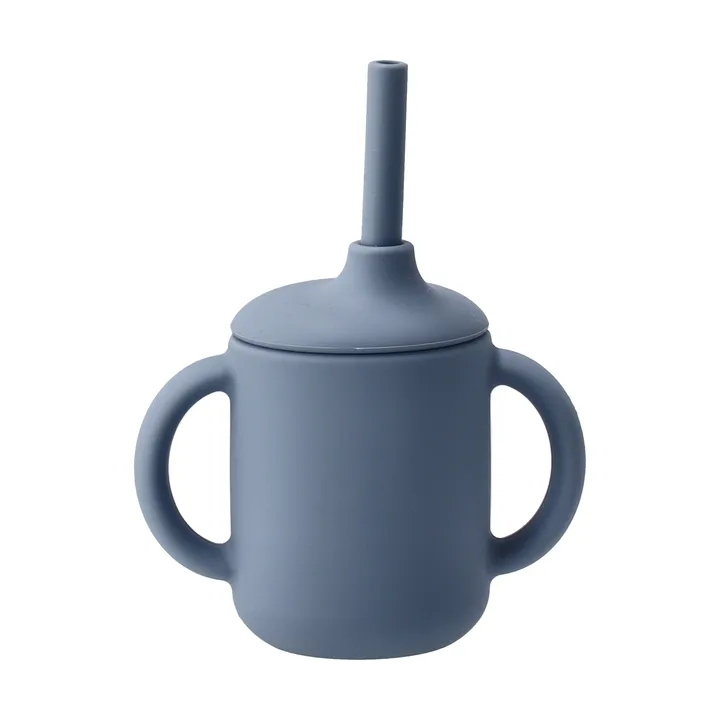 Idun mug with silicone straw 120 ml - Blue - Scandi Living