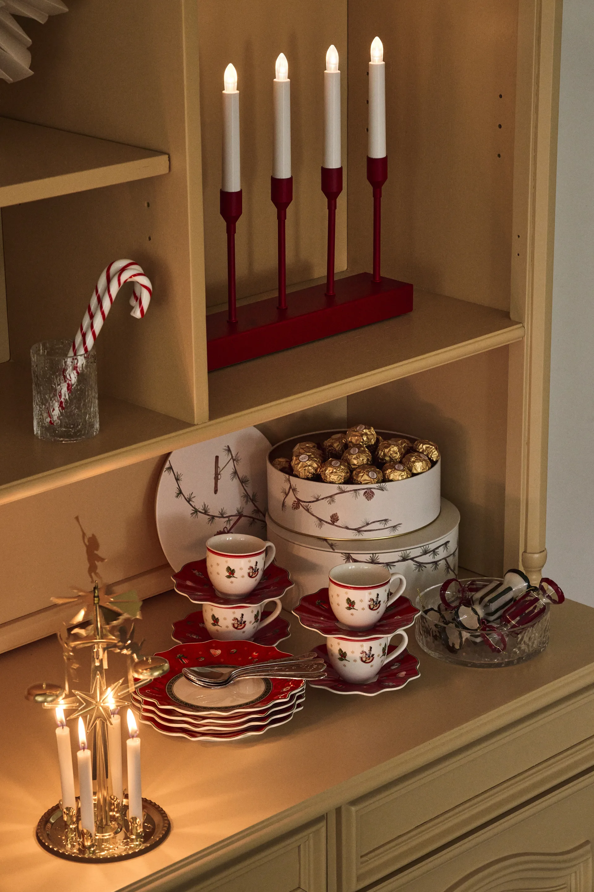 Kindle portable advent candlestick 30 cm, Dark red Scandi Living