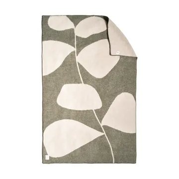 Leaf wool throw 130x180 cm - Khaki green - Scandi Living