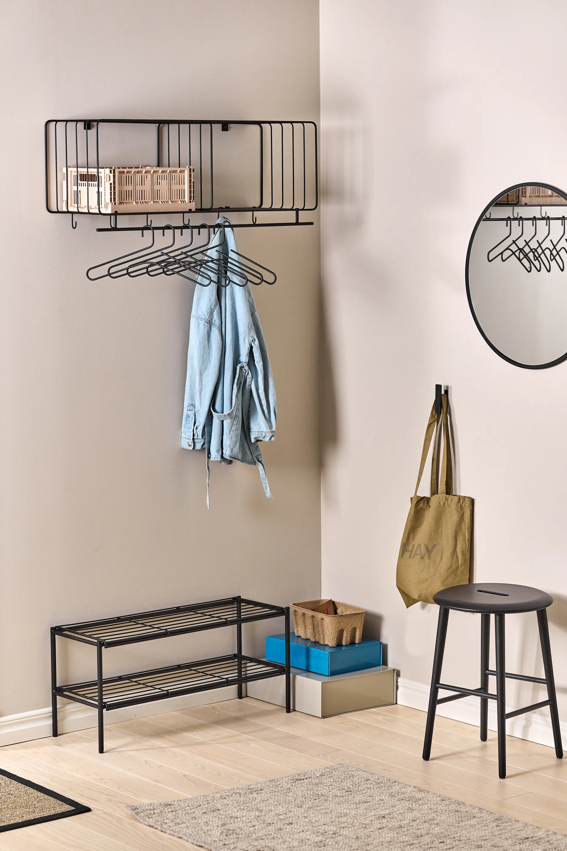 Nod shoe rack 80x30x37 cm, Black Scandi Living