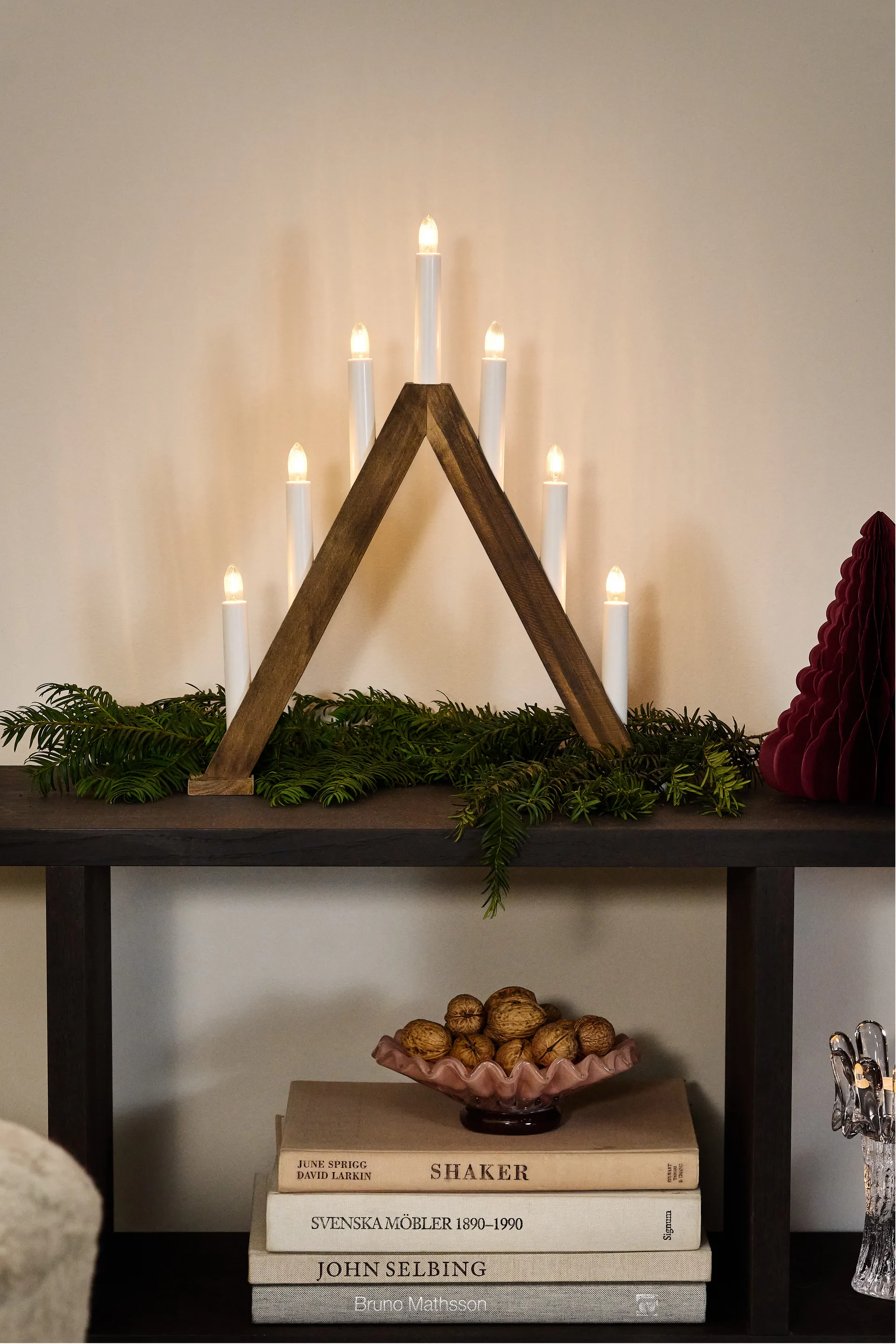 Nord advent candlestick 40 cm, Dark stained Scandi Living