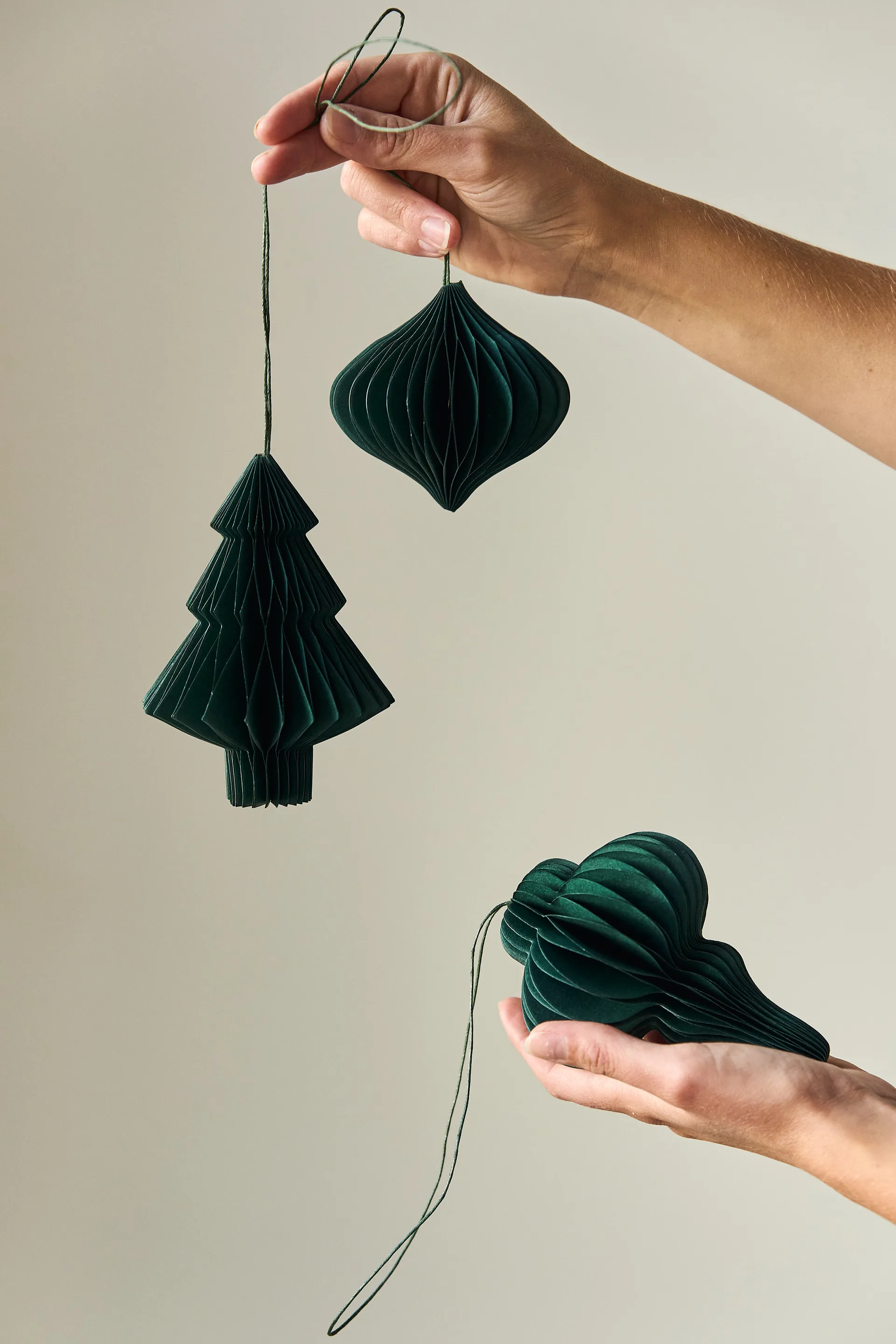Onion baubles 4-pack, Forest Green Scandi Living