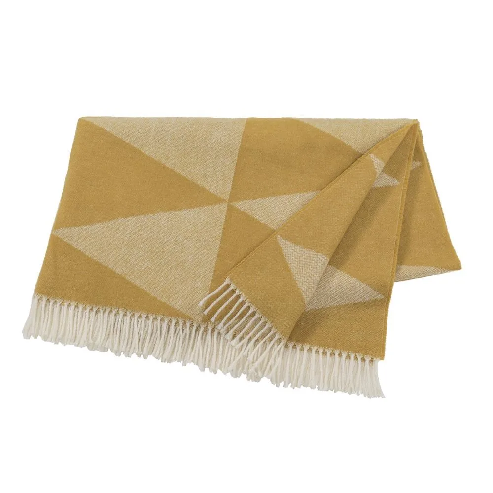 Rime wool throw, mustard Scandi Living