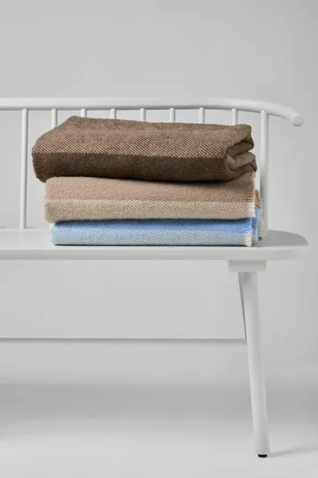 Row wool throw - Beige, 120x185 cm - Scandi Living