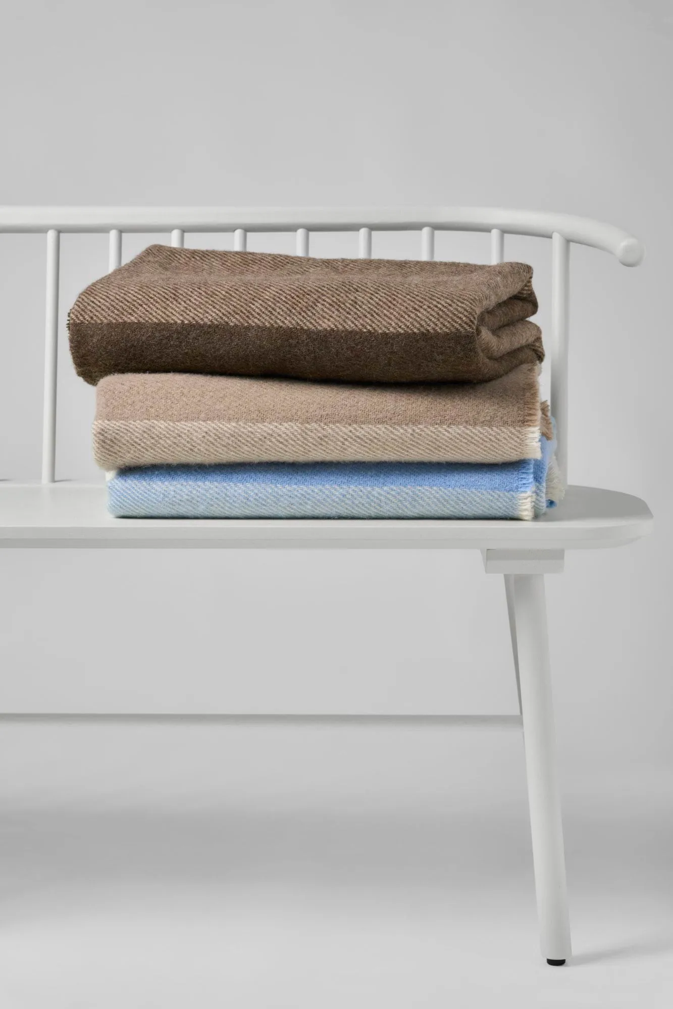 Row wool throw, Brown, 120x185 cm Scandi Living