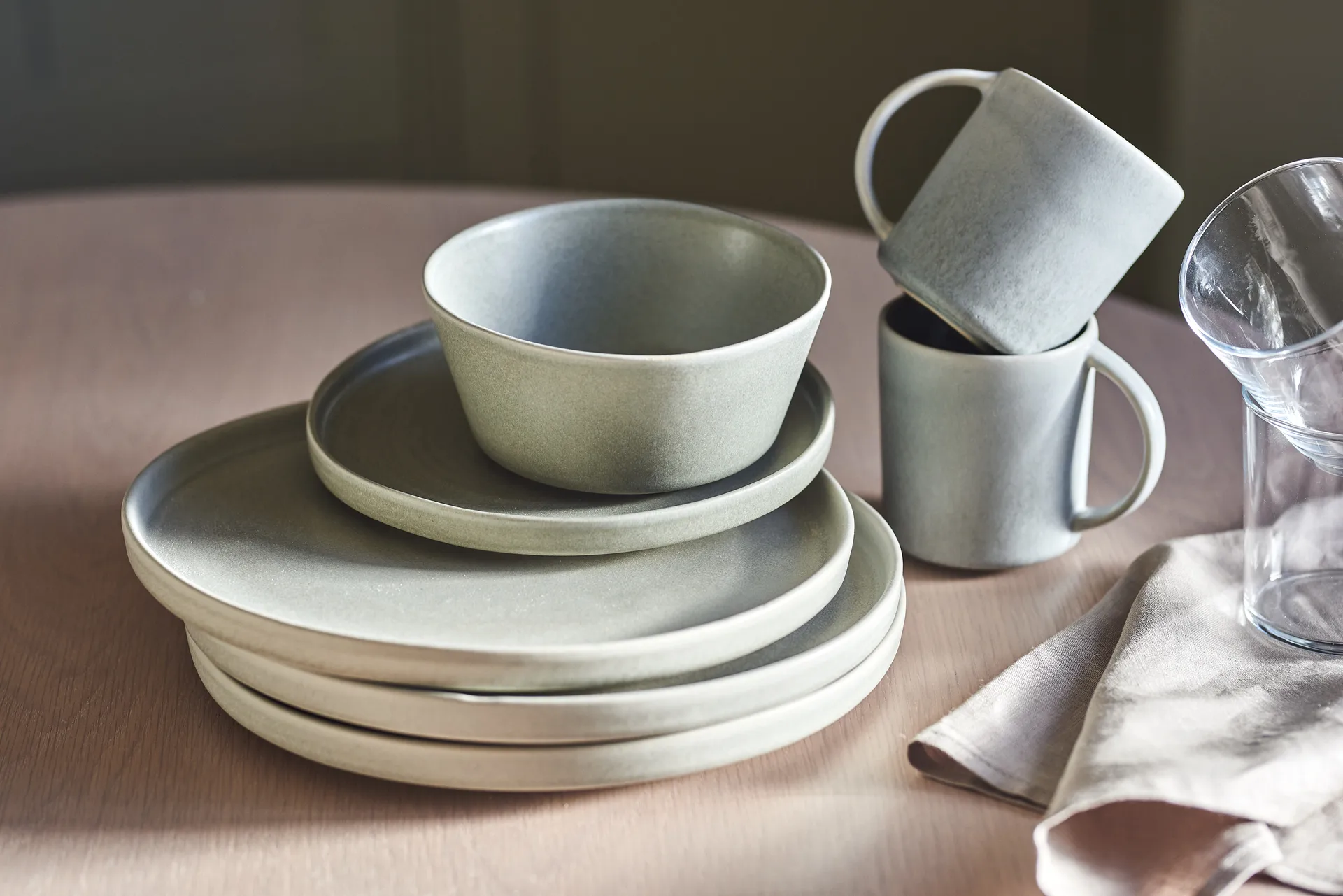 Sandsbro dinner plate light grey, Ø26 cm, 8-pack Scandi Living
