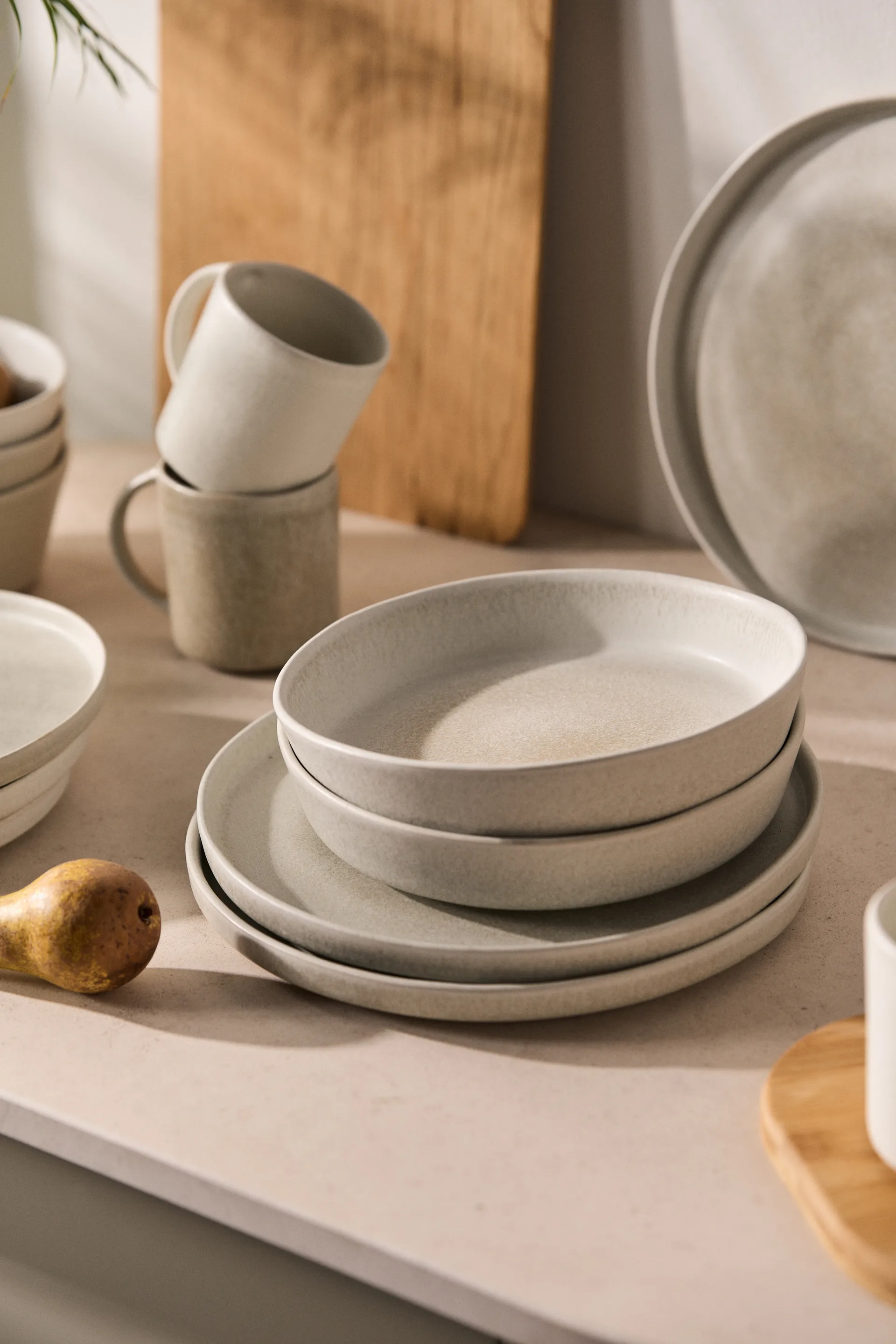 Sandsbro pasta plate light grey, Ø23 cm, 8-pack,  Scandi Living