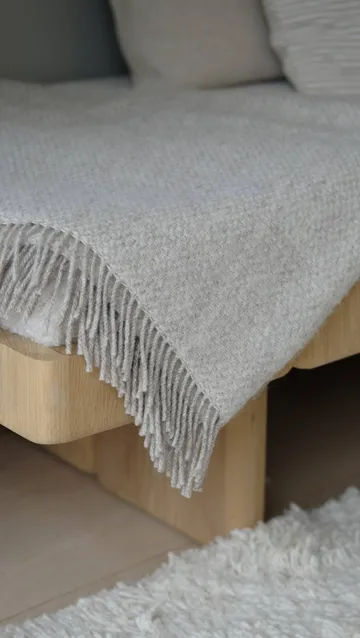 Sandstone wool throw 130x180 cm - beige - Scandi Living