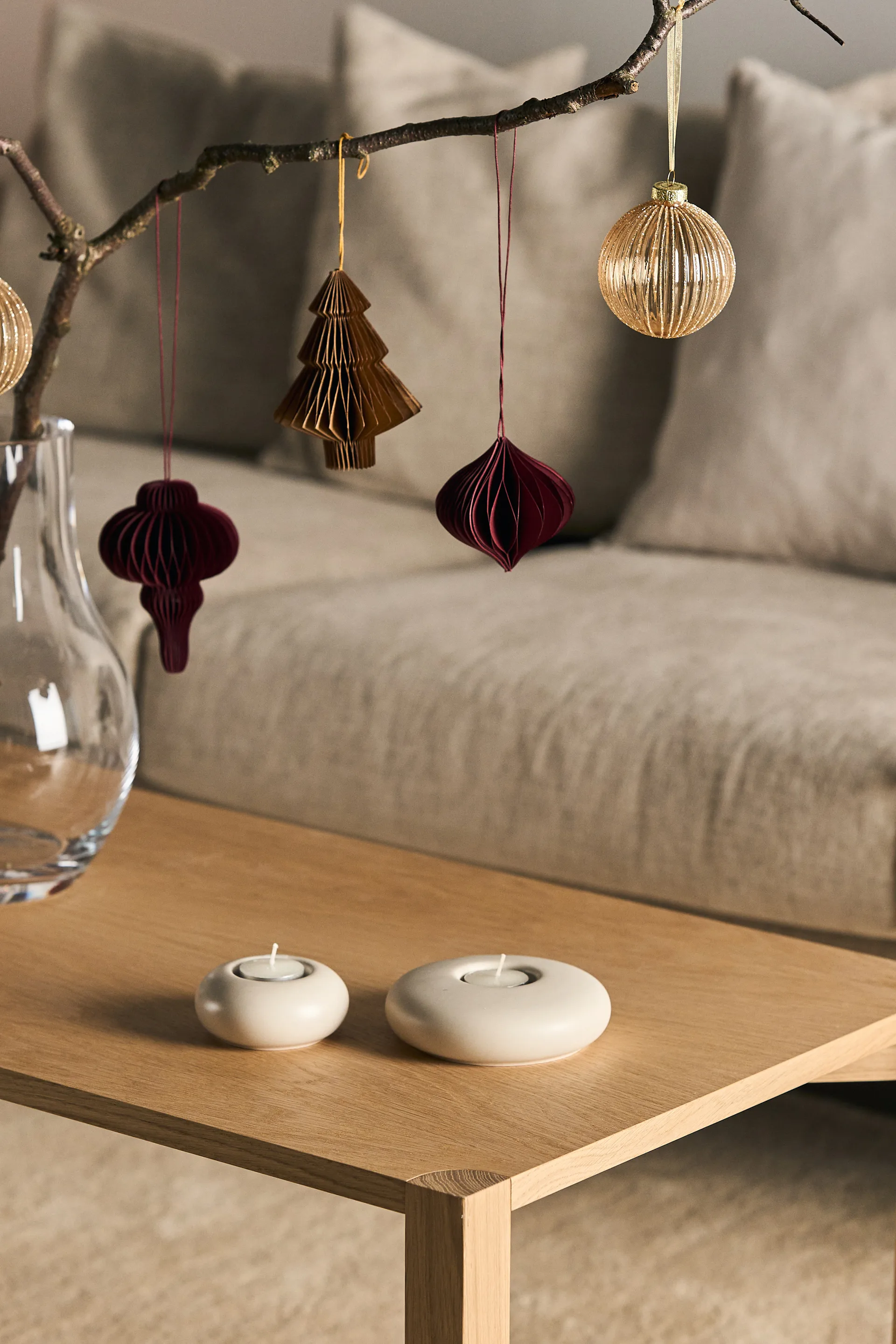 Tree baubles 4-pack, Natural Scandi Living
