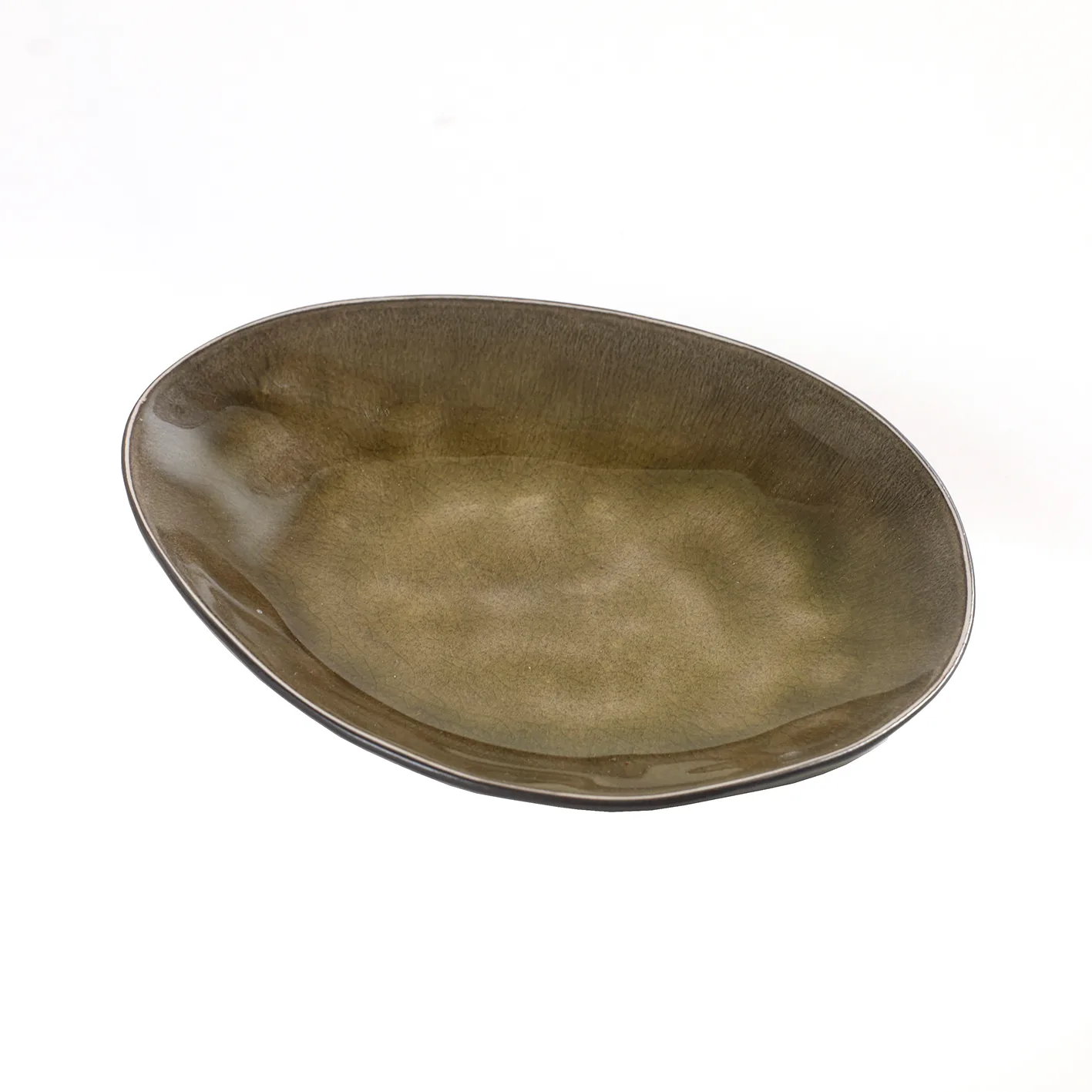 Pure oval plate small, green Serax