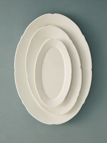 Silhouette oval plate L 21x30 cm 4-pack - White - Serax