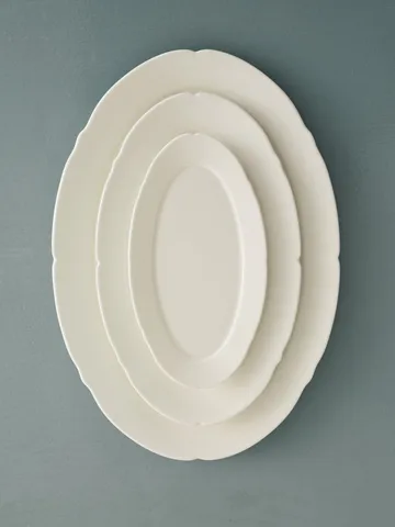 Silhouette oval plate M 15x24.5 cm 4-pack - White - Serax