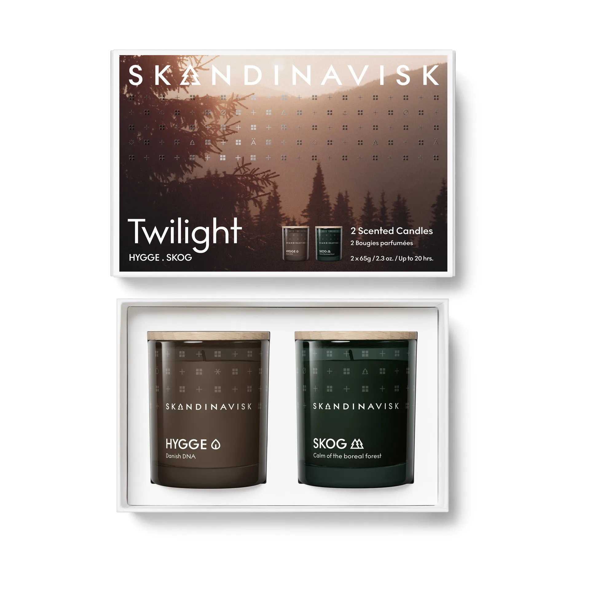 Twilight scented candle gift set 2 pieces, 65 g Skandinavisk