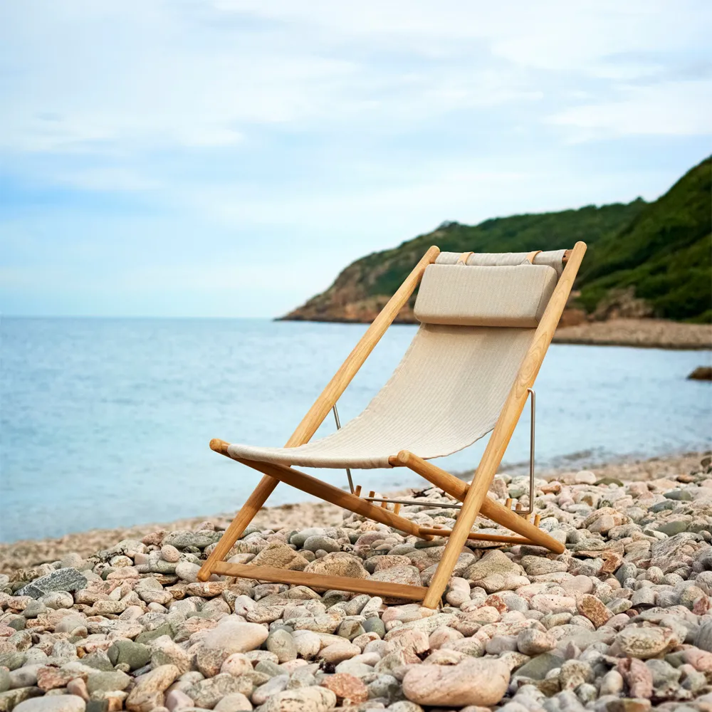 H55 lounge chair teak, Slate dark grey Skargaarden