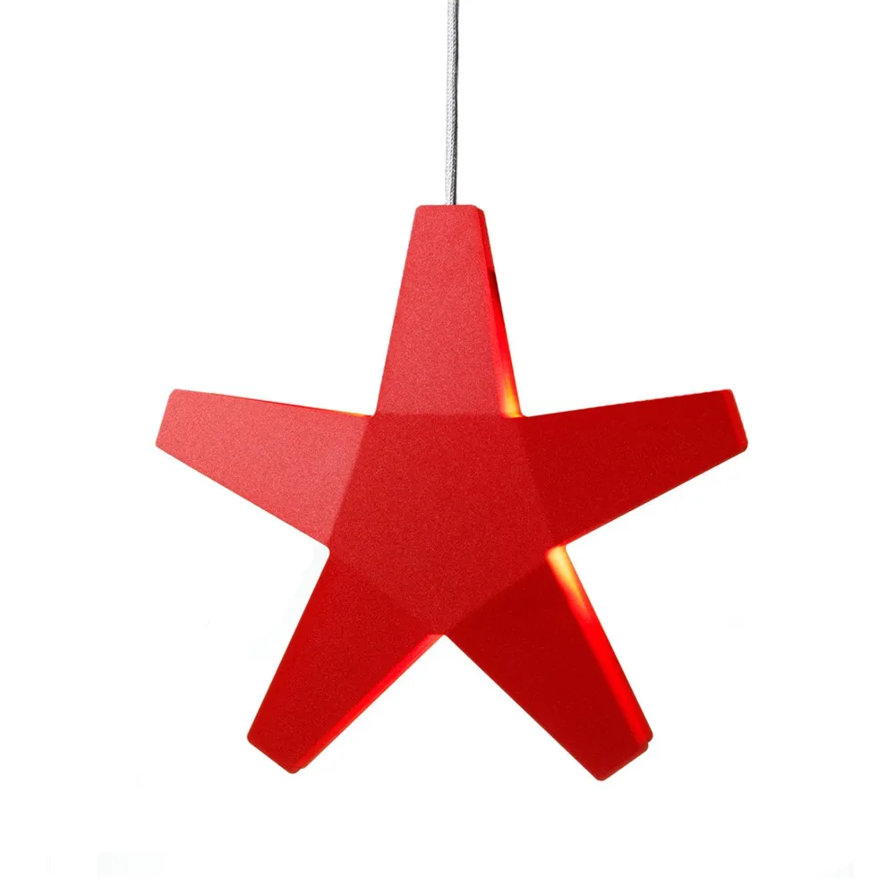 Advent Stjärna Advent star, Red, 40 cm, light grey textile cord SMD Design