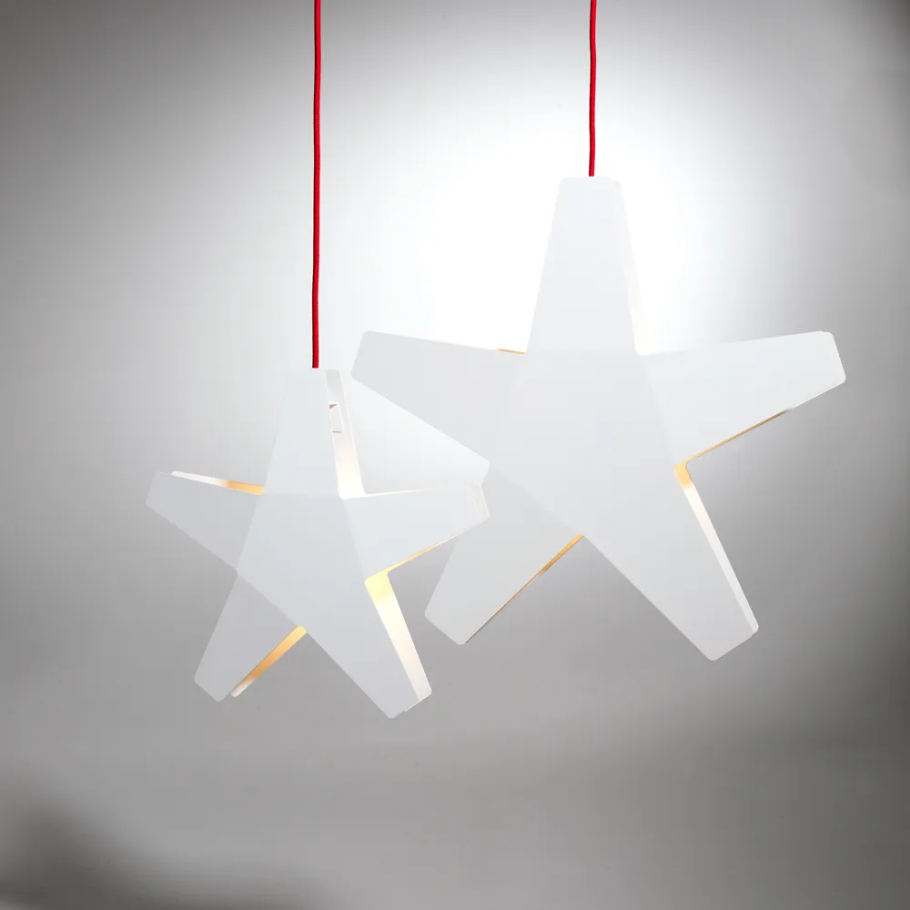 Advent Stjärna Advent star, Red, 40 cm, light grey textile cord SMD Design