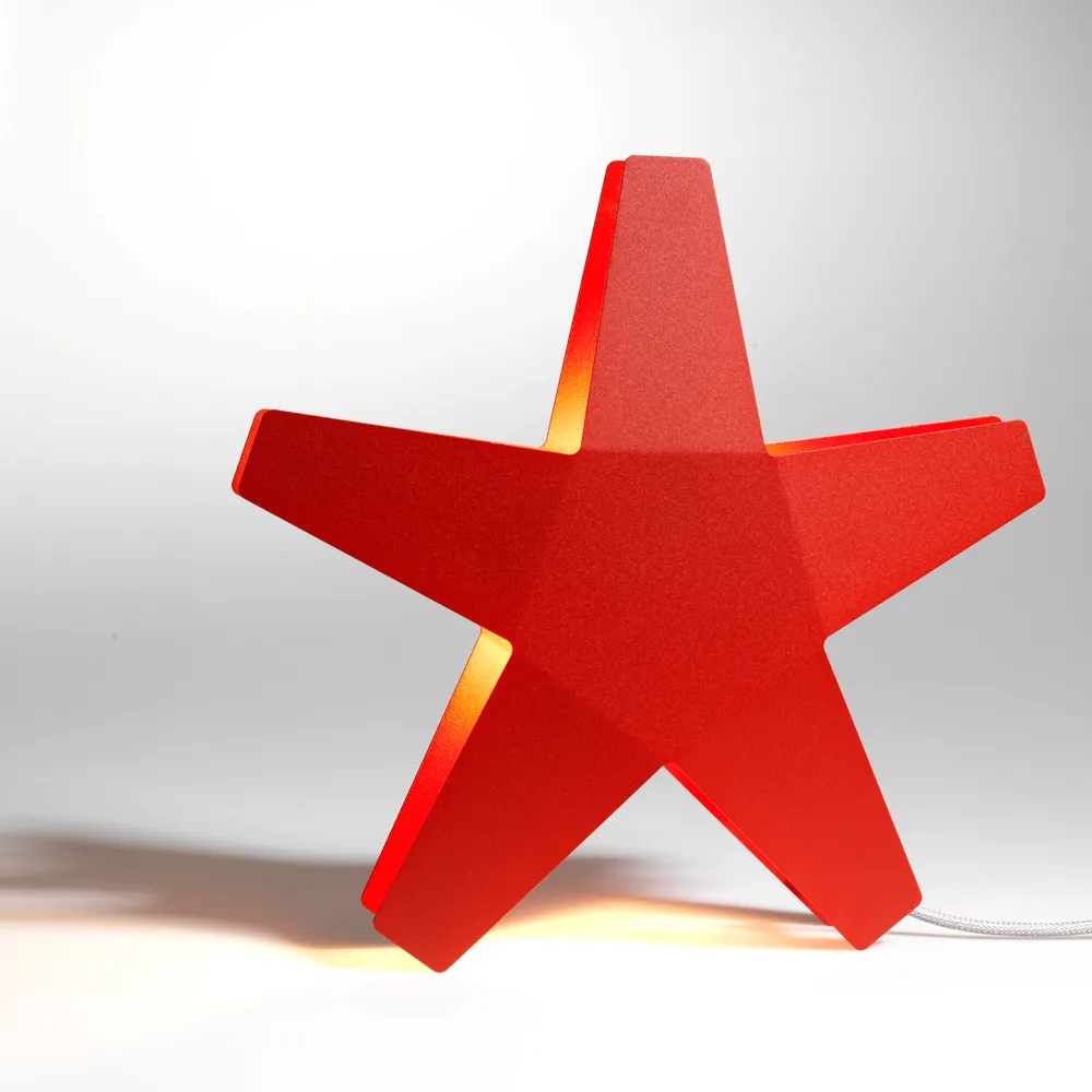 Advent Stjärna Advent star, Red, 40 cm, light grey textile cord SMD Design