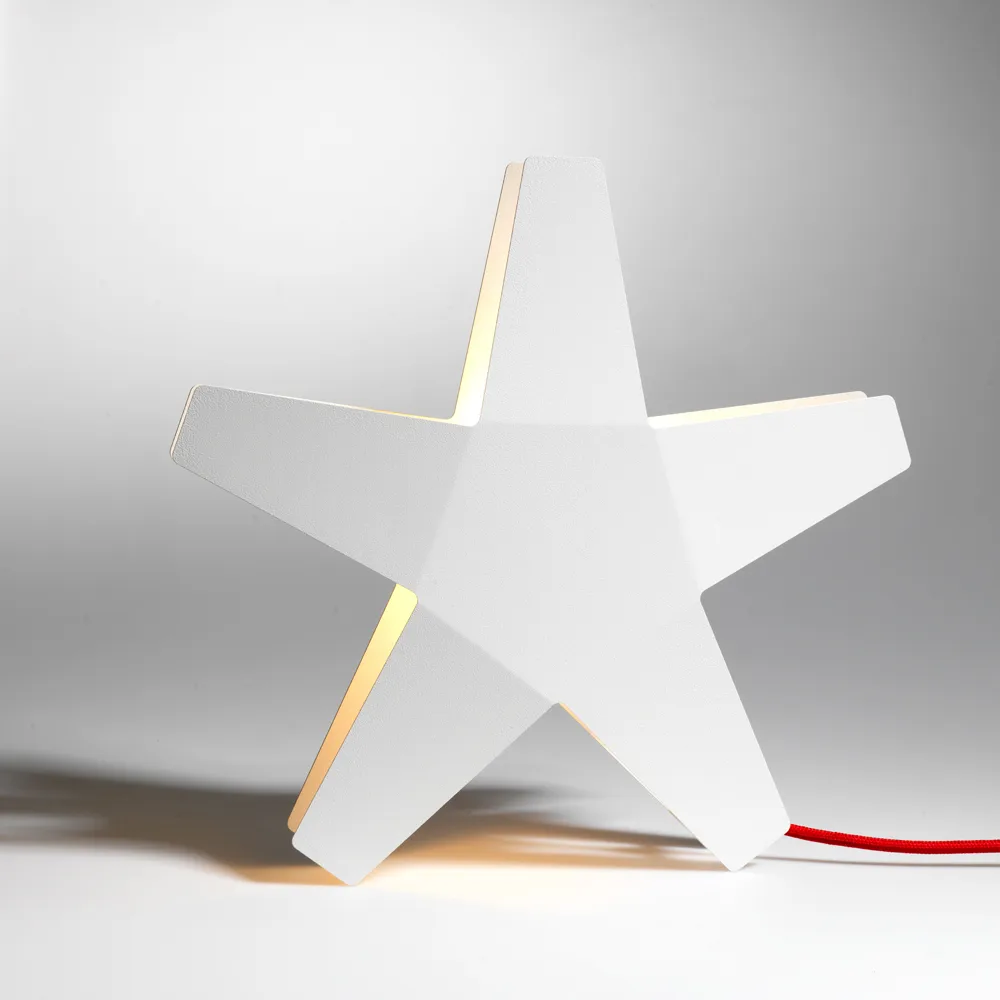 Advent Stjärna Advent star, Red, 40 cm, light grey textile cord SMD Design
