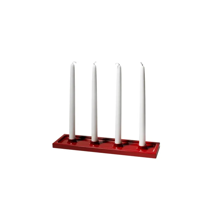 Crater advent candleholder - Red, 4 lights - SMD Design