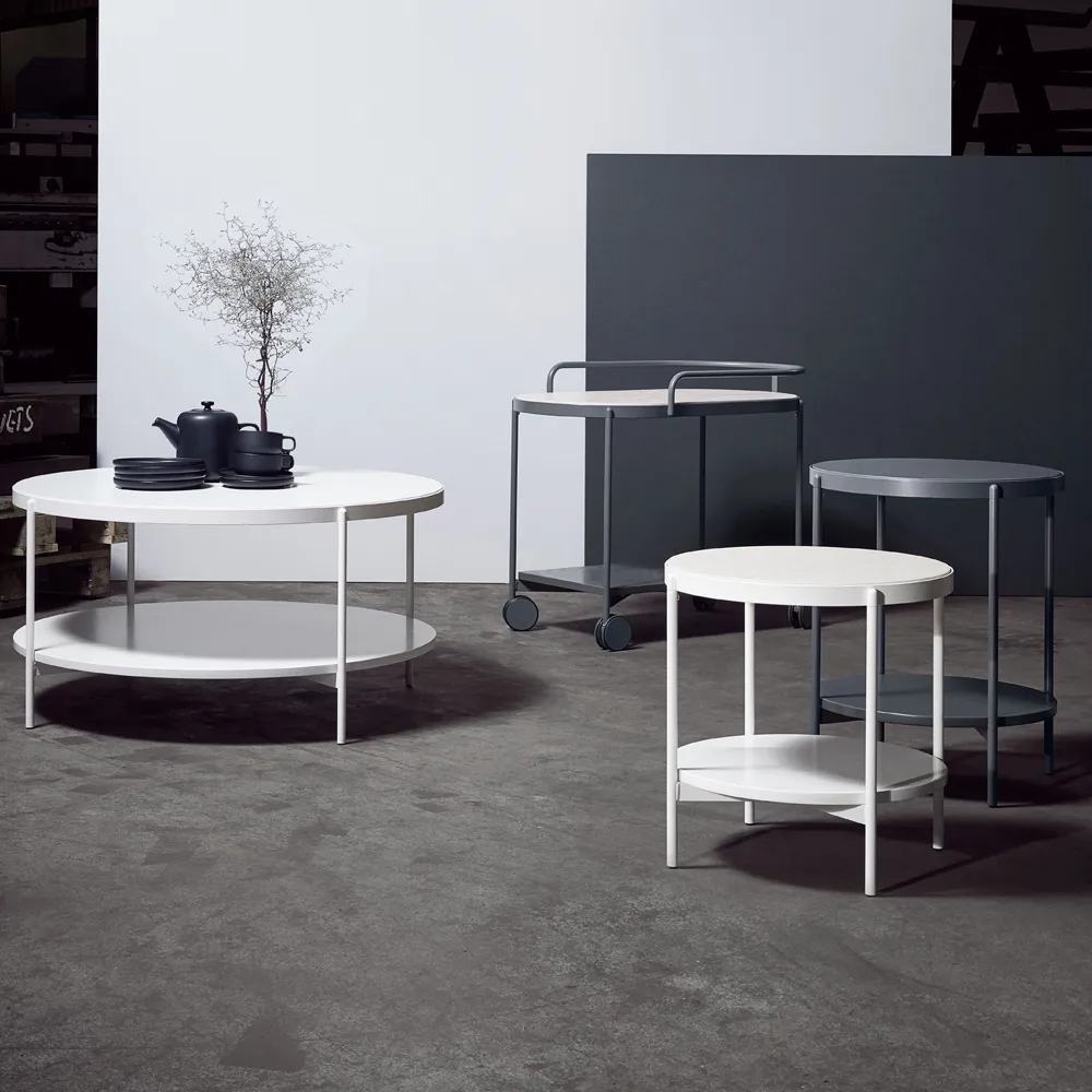 Lene serving trolley, Grey, white pigmented ash veneer SMD Design