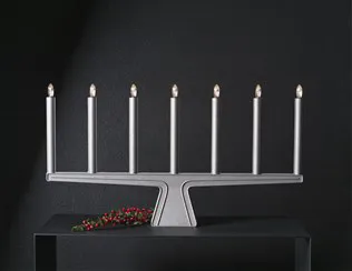 Stella 7 advent candle holder 60 cm - Raw aluminium - SMD Design
