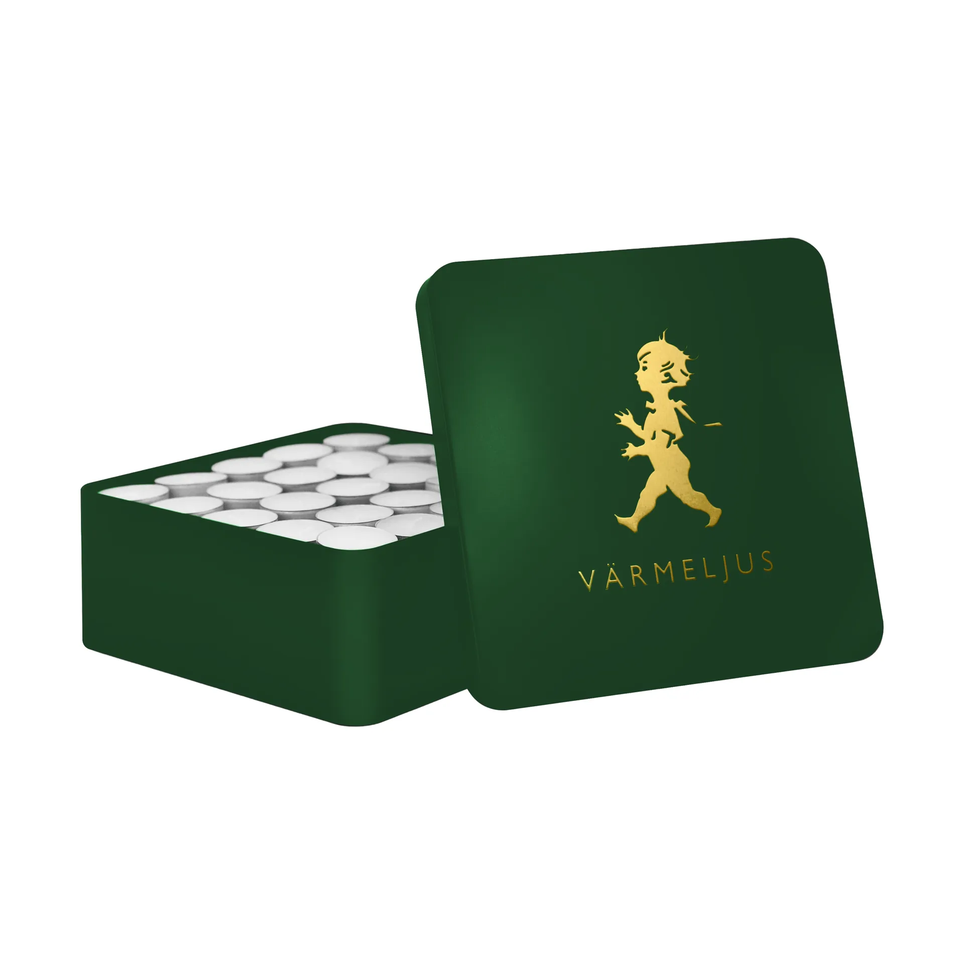 Solstickan tealight box 21x21 cm, Green-gold Solstickan Design