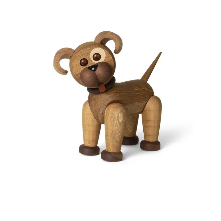 Big Happy dog wooden decoration - Oak - Spring Copenhagen