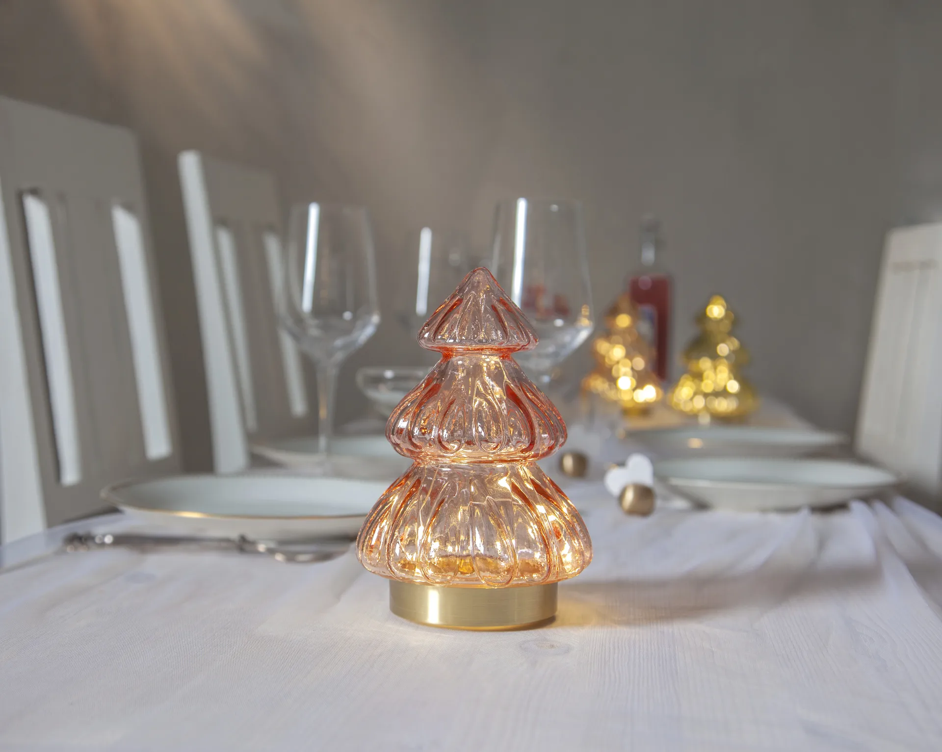 Abete table decoration Christmas lights 18 cm, Pink Star Trading