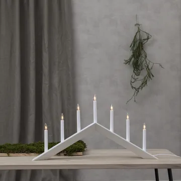 Arrow candle holder 36 cm - White - Star Trading