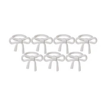 Rosette candle bobeche - White, 7-pack - Star Trading