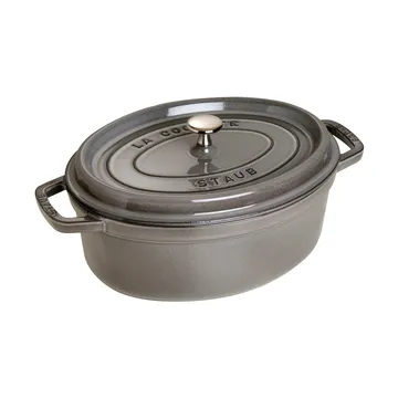Staub La Cocotte oval cast iron pot 5.5 L - Graphite gray - STAUB