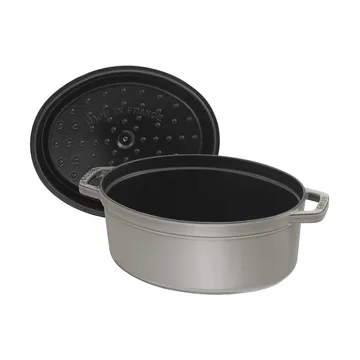 Staub La Cocotte oval cast iron pot 5.5 L - Graphite gray - STAUB