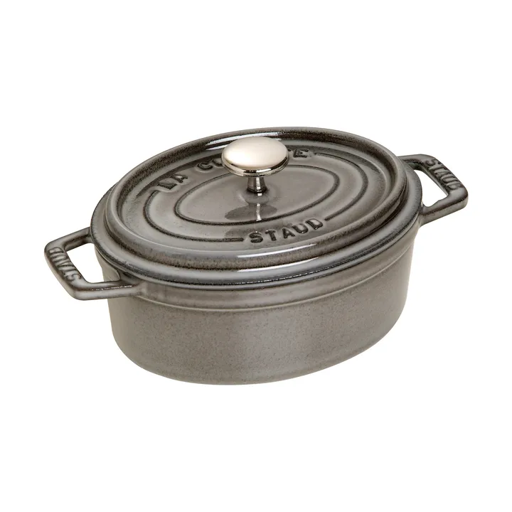 Staub La Cocotte oval pot cast iron 1 L - Graphite gray - STAUB