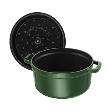 Staub La Cocotte round casserole cast iron 3.8 L - Basil green - STAUB