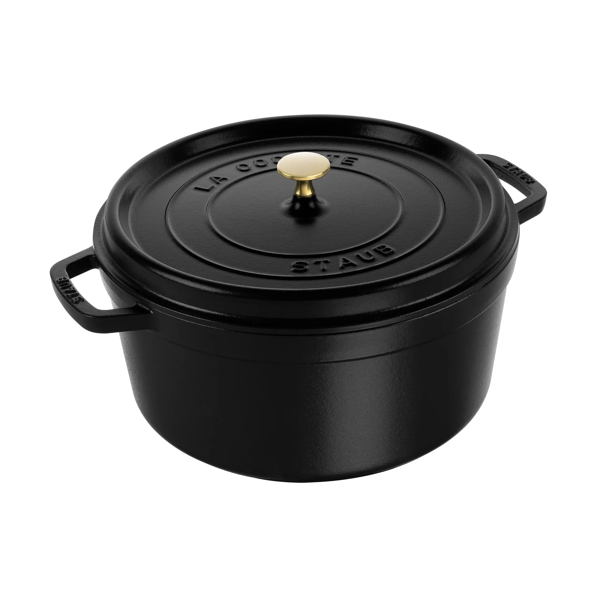 Staub La Cocotte round casserole cast iron 8.4 L, Black STAUB