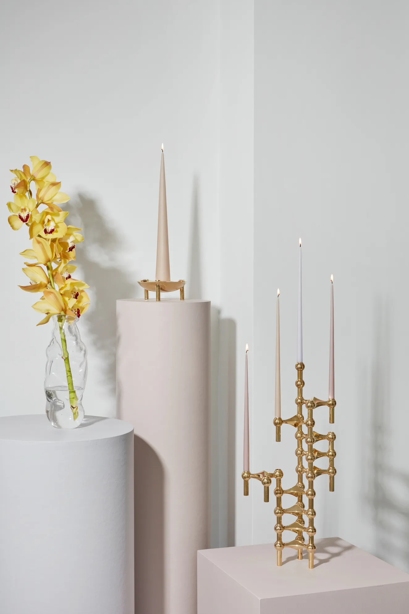 Nagel candle holder, brass STOFF Nagel