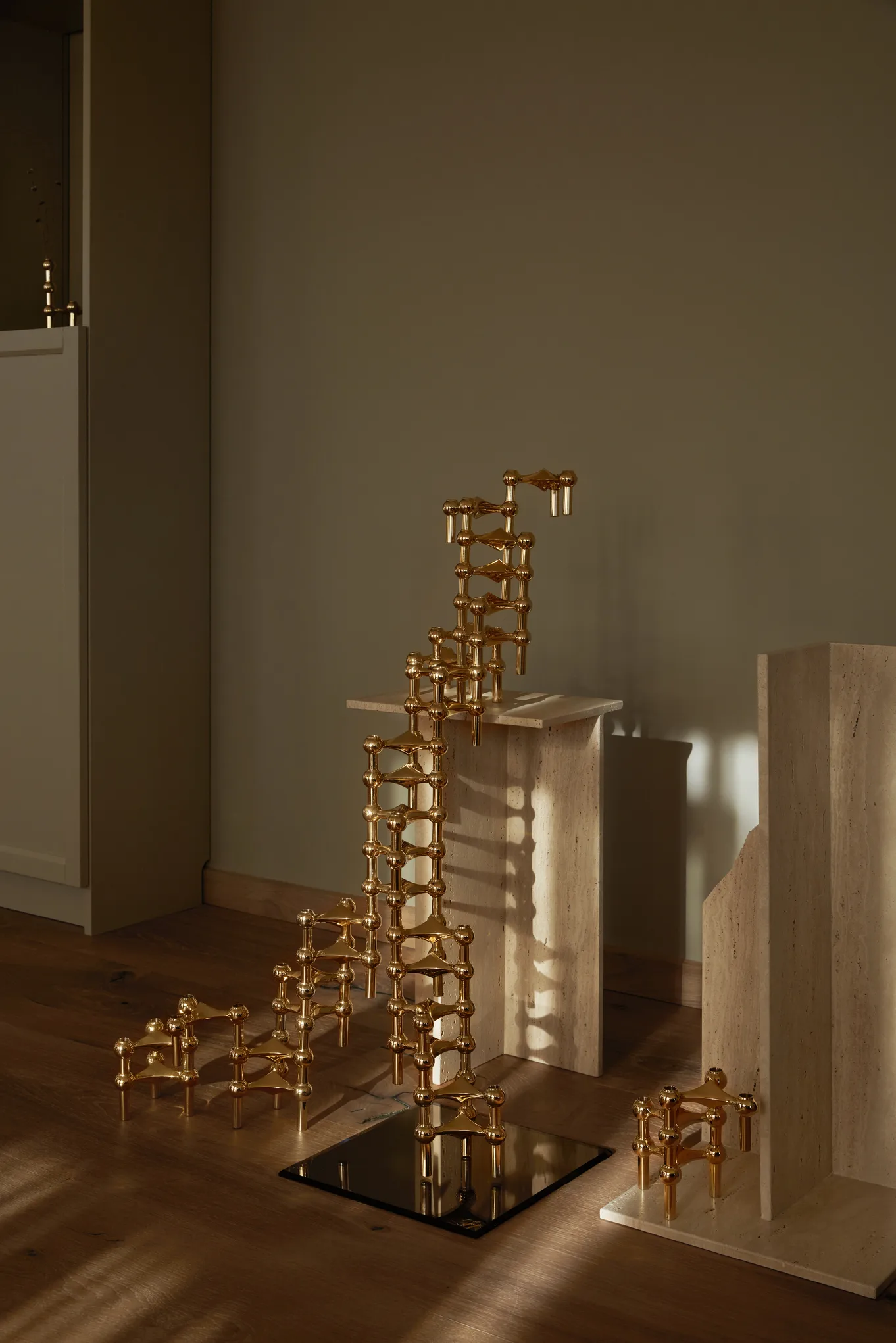 Nagel candle holder, brass STOFF Nagel