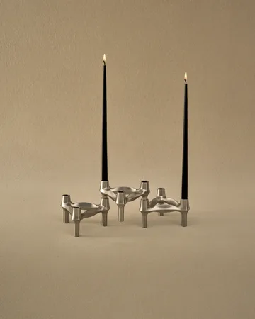 STOFF Nagel BMF candle holder 3-pack - Brushed chrome - STOFF Nagel