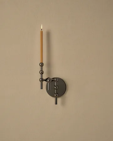 STOFF Nagel candle holder wall-mounted - Black chrome - STOFF Nagel