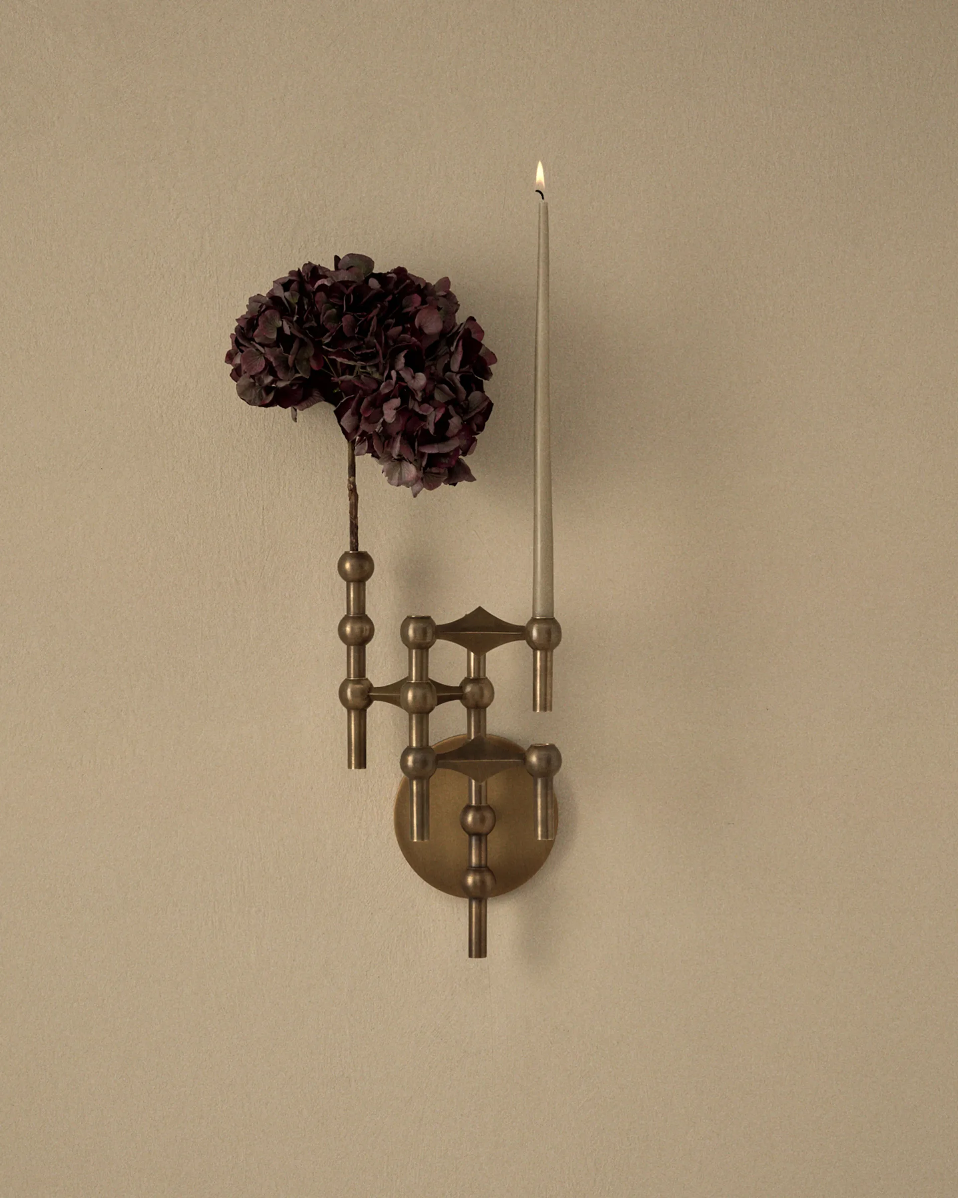 STOFF Nagel candle holder wall-mounted, Bronzed brass STOFF Nagel