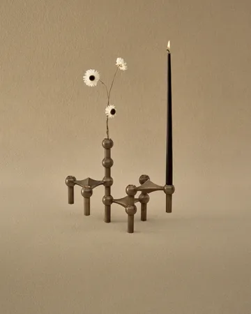 STOFF Nagel candle sticks 3-pack - Bronzed brass - STOFF Nagel