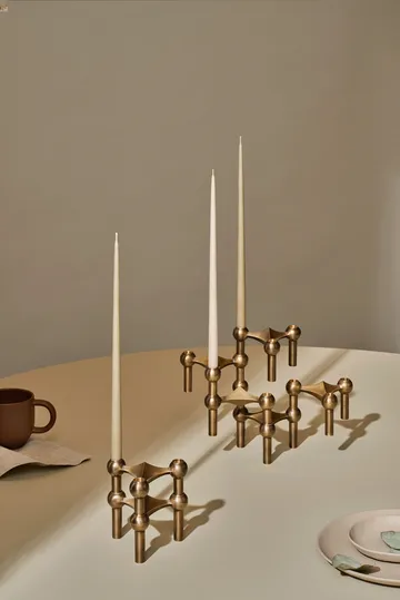 STOFF Nagel candle sticks 3-pack - Bronzed brass - STOFF Nagel