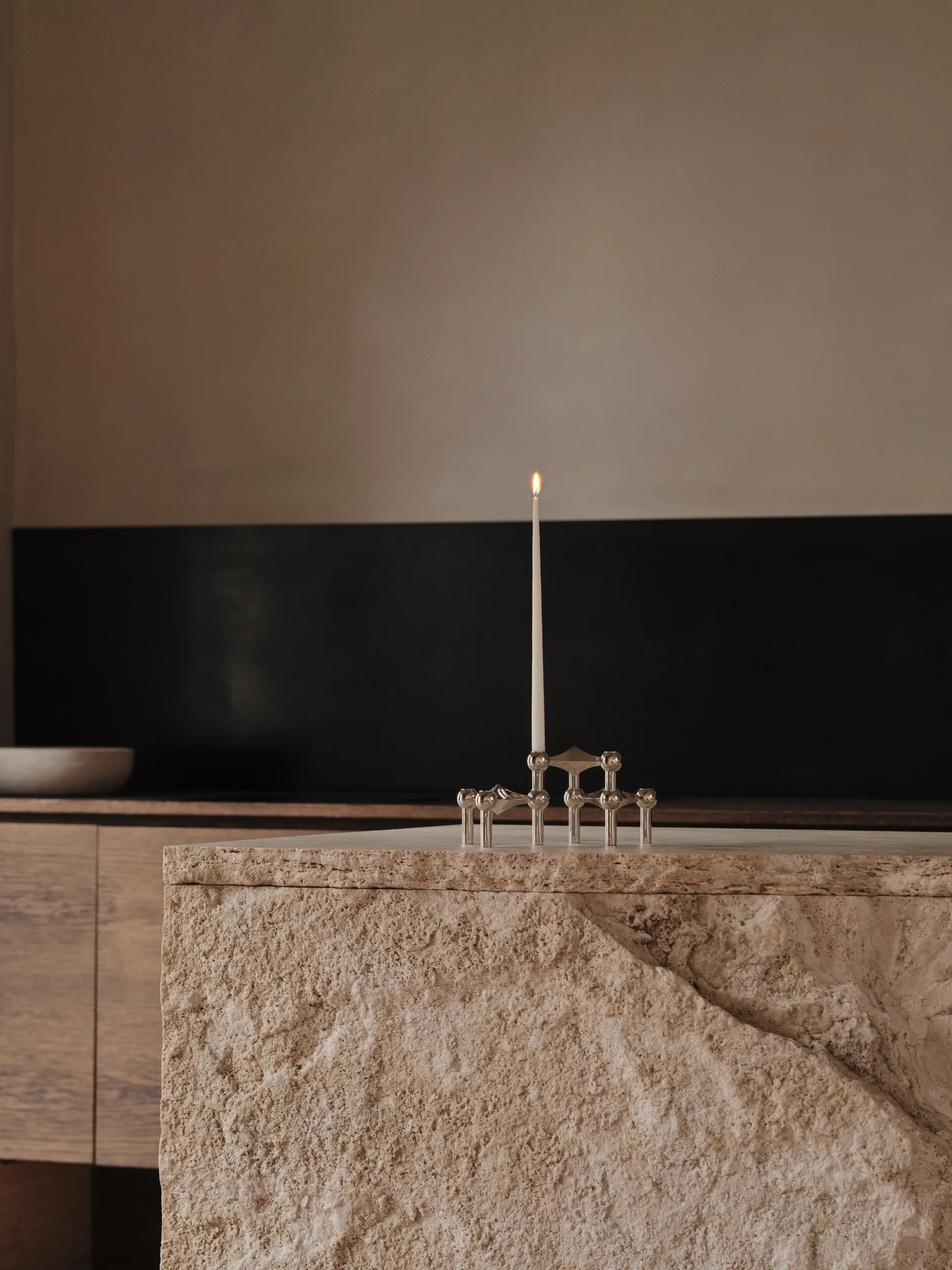 STOFF Nagel candlestick + candles 12-pack STOFF Nagel