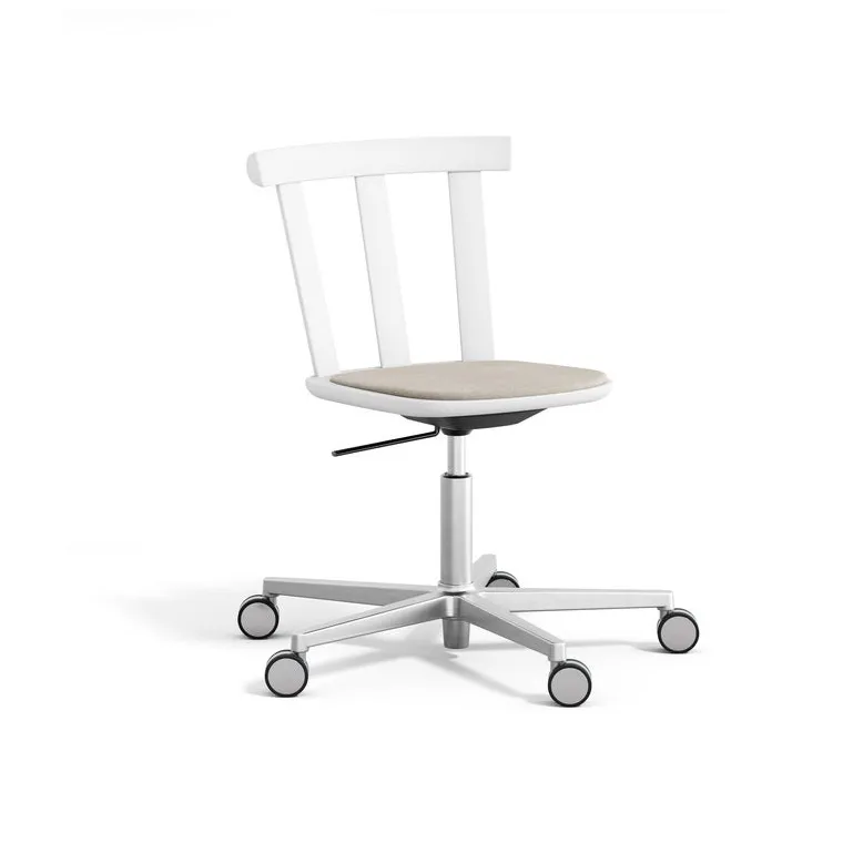 Alt chair swivel base upholstered seat birch, Hallingdal 65-103 grey/beige-white 21 Stolab
