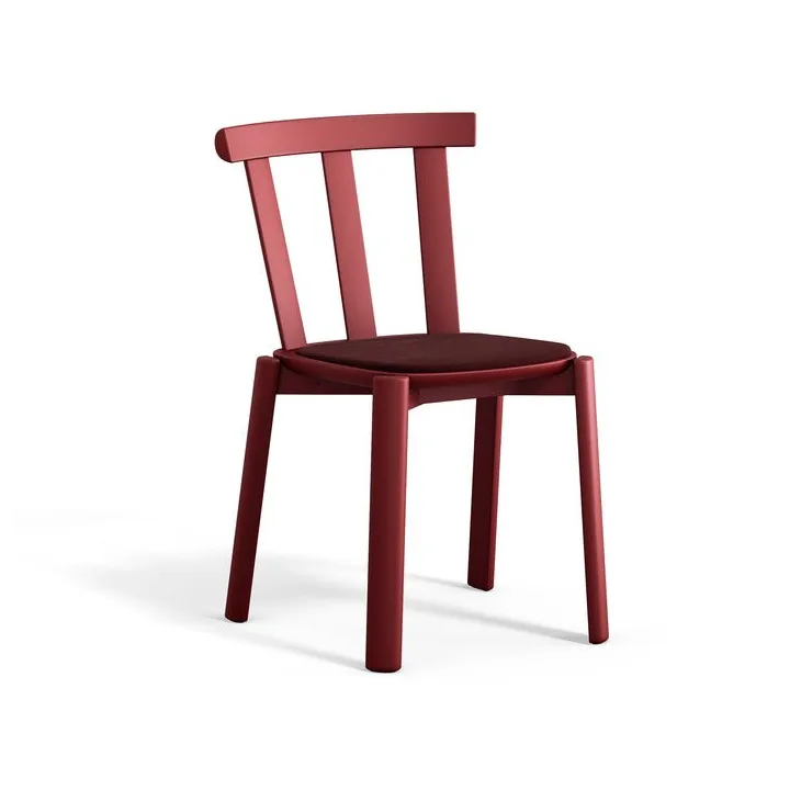 Alt chair upholstered seat birch, Hallingdal 65-694 maroon-lingonberry 19 Stolab